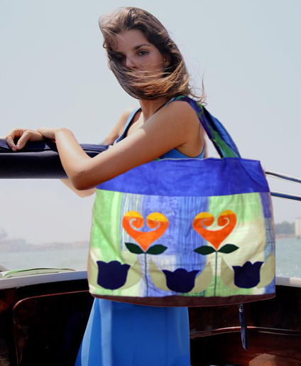 Model with bag